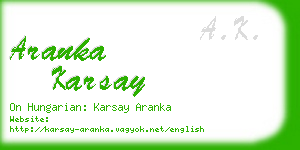 aranka karsay business card